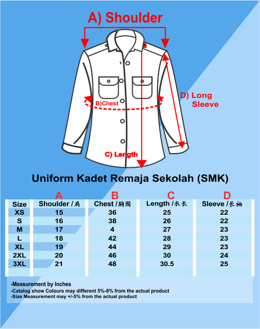 Uniform Kadet Remaja Sekolah (SMK) - Tung-E